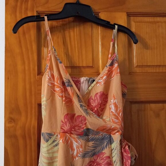 Shein Orange Tropical Dress Size Small - Picture 2 of 5